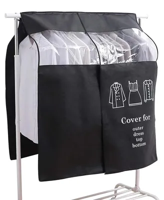 Image de Housse pour penderie 120 x 120 cm, étanche à la poussière, résistante à la poussière et à l'humidité, pour penderies, housses de protection pour vêtements, housses de protection étanches à la poussière avec fermeture velcro, noir