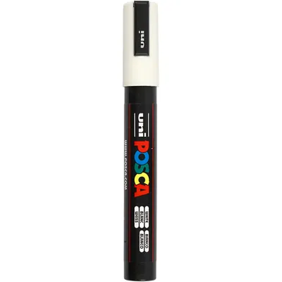 Produktbild von POSCA PC-5M, Weiß, Mehrfarbig, Tinte auf Wasserbasis, Rundspitze, Rund, 1,8 mm
