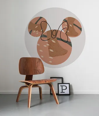Produktbild von Komar Vlies Fototapete rund und selbstklebend "Minnie Terra" - Größe: 128 x 128 cm (Breite x Höhe) - 1 Stück