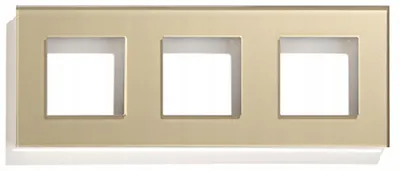 Produktbild von Dreifach Glasrahmen für Steckdosen und Schalter Gold