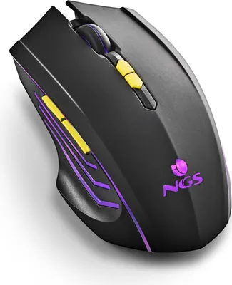Produktbild von Ngs GMX-200 Gaming-Maus Beidhändig Optisch 3200 DPI Kabellos Schwarz und Gelb
