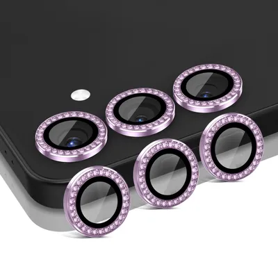 Produktbild von Kamera Linsenschutz Glas Set mit Schmucksteinen für Samsung Galaxy S25+ Schutzglas Camera Linse Schutz Panzerfolie 9H Helles Violett