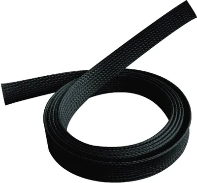 Produktbild von PureMounts PM-Socks-20B - Universeller Kabelschlauch aus Polyester, selbst-zusammenziehend, bis zu 20mm Ø, Länge 1,80m, Farbe: schwarz