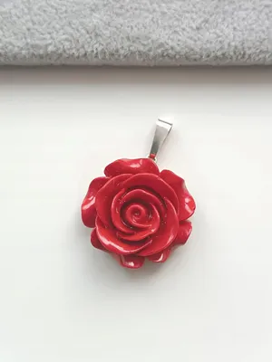 Produktbild von Intensiv Rote Rose Lackierter Anhänger 925 Silber