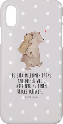 Produktbild von Mr. & Mrs. Panda Iphone 10 Handyhülle Papa Bär - Grau Pastell - Geschenk, Vater, Vatertag, Muttertag, Cover, Handy, X, Geburtstag, Case