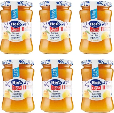 Produktbild von 6x Hero Light Albicocche Konfitüre Leichte Brotaufstriche Aprikosen Italien 280 g