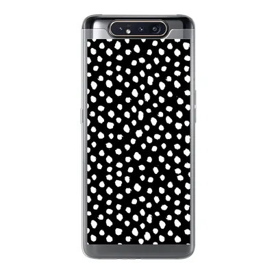 Produktbild von MuchoWow® Handyhülle Schutzhülle Hülle für Samsung Galaxy A80 Polka dots - Schwarz - Weiß Silikon Softcase Handy Hülle - Schutzdeckel