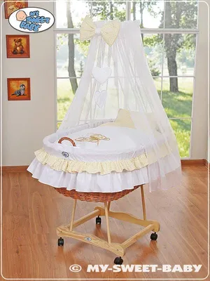 Obrázok produktu pre Babypoude - Ochranný kôš - Veľké lehátko s rozmermi 80 x 45 cm, s posteľnou bielizňou a kolieskami