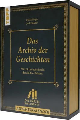 Produktbild von Die Rätselbibliothek. Adventskalender - Das Archiv der Geschichten: Mit 24 Escape-Rätseln durch den Advent