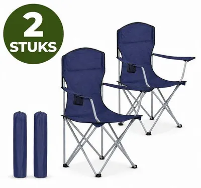 Produktbild von ACAZA Campingstuhl Komfort Blau - 120 kg Belastbarkeit, inkl. Tragetasche