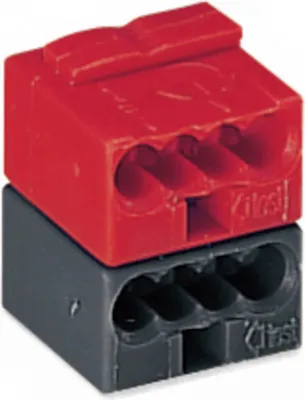Obrázok produktu pre Wago KNX/EIB konektorová svorka 2x4-pólová max. 0,8 mm², tmavošedá/červená, balenie po 50 ks.