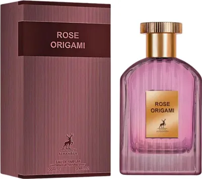 A perfume bottle and its packaging are displayed side-by-side against a white background.