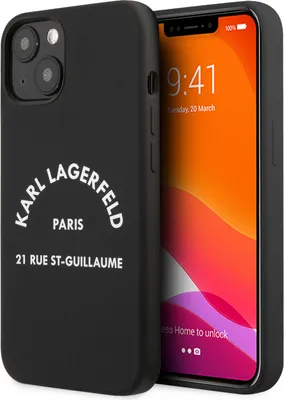 Produktbild von Karl Lagerfeld iPhone 13 Mini Hardcase - RSG White Logo - Black
