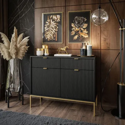 Produktbild von CORTADO GOLD Kommode KSZ104 mit Schubladen schwarz
