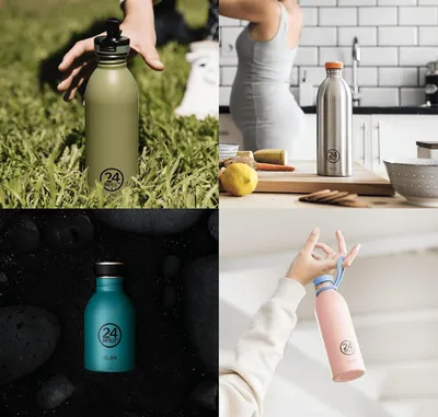 Immagine prodotto di Biberon urbano 1 L / 500 ml / 250 ml - Bottiglia in acciaio inox ecologico - Senza BPA - Non termico