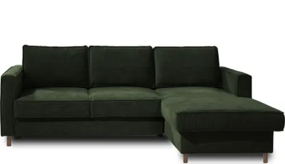 Produktbild von Best Mobilier Jake, Ecksofa, Grün, 4 Sitz(e), Jake, Samt, Holz
