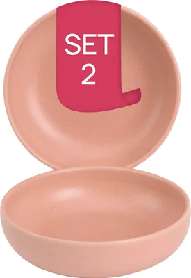Produktbild von James Cooke Bliss Schale - 2er-Set, Steingut, Ø 16 cm, lachsfarben, Seidenglanz