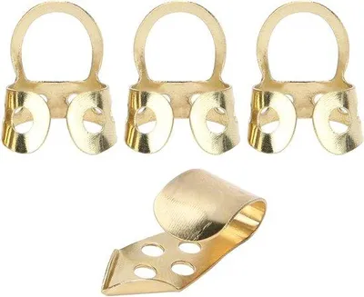 Immagine prodotto di Set di plettri per dita, 4 pezzi, regolabili, in metallo, per chitarra, banjo, ukulele