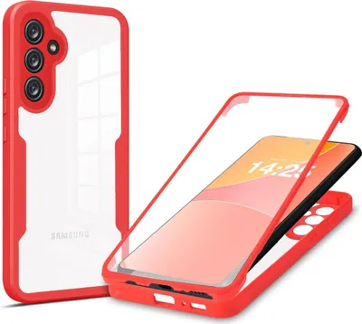 Produktbild von 360 Grad Rundum Schutz Handyhülle für Samsung Galaxy S23 FE Full Cover Vollschutz Case Farbe: Rot