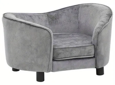 Immagine prodotto di Divano per cani – Cesto morbido grigio in poliestere – 69x49x40 cm – Divano confortevole