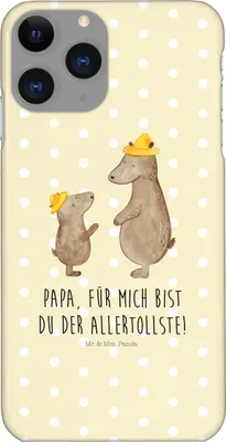 Produktbild von Mr. & Mrs. Panda Iphone 11 Pro Handyhülle Bären mit Hut - Gelb Pastell - Geschenk, Handy Case, Familie, Kinder, Vatertag, Muttertag, Premium Kunststoff, Family