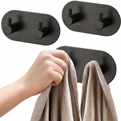 Produktbild von SEPIO Badezimmer Haken Schwarz, Badaccessoires, Badezimmer Hook, Aufhängehaken, Handtuchhalter Bad