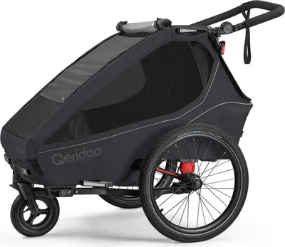 Produktbild von Qeridoo Kidgoo 2 - Kinderfahrradanhänger für 2 Kinder, Farbe: Phantom Grey