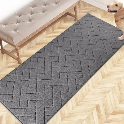 Productafbeelding van Schoonloopmat voor binnen, 60 x 150 cm, grijs, antislip, wasbaar