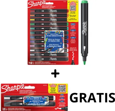 Produktbild von Sharpie 2201070, 12 Stück(e), Rundspitze, Schwarz, 2,5 mm, Sichtverpackung