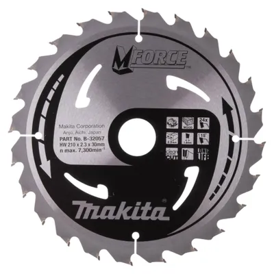 Image de Lame de scie circulaire Makita M-FORCE 210 x 30 x 2,3 mm 24 dents ( B-32057 ) pour le bois