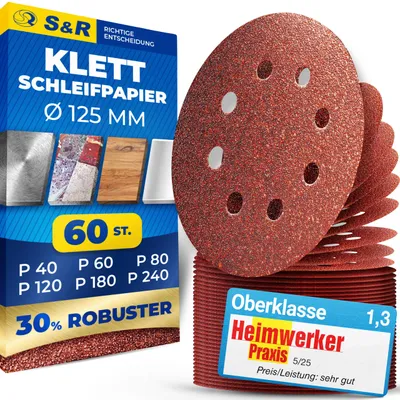 Immagine prodotto di S&R 234.125.060 S&R Schleifblatt-Set 60-teilig
