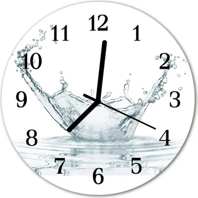 Produktbild von Glasuhr Wanduhr Küchenuhr Echt-Glas 30fi cm Wasser grau blau