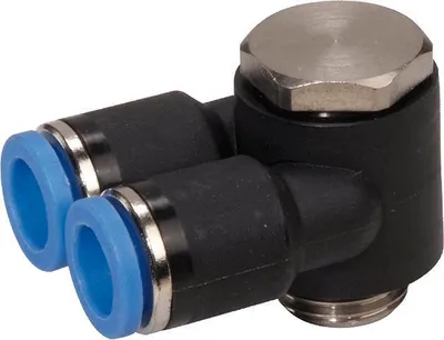 Produktbild von Y-Steckverschraubung, Schlauch 6mm, Gewinde G1/8a, STVS-QYCKH2O-G1/8a-6-PA-SBR-M120