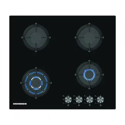 Produktbild von Heinner HBH-S584WI-GBK Einbau-Gasherd 59 cm, 4 Brenner, Wok, Zündung, Flammensicherung, Schwarz