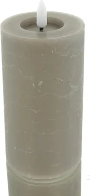 Produktbild von Lumineo LED Wachskerze Light Grey hellgrau Ø 7 cm Höhe 15 cm warmweiß Indoor