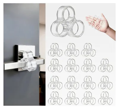 Produktbild von 16 Stück transparente Türstopper für Klinken, 8 Pads, Silikon Türgriffpuffer zum Schutz vor Wandschäden und Geräuschen, hochelastische Türpuffer für Zimmertüren, Küche, Bad, Büro