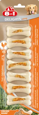 Produktbild von 8in1 Delights 7 Kau-knochen Chicken Größe XS (140 g)