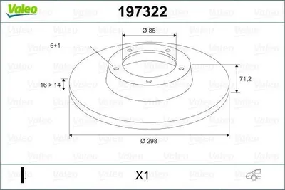 Produktbild von 2x VALEO Bremsscheibe 197322 hinten für VW CRAFTER 30-50 Kasten (2E_) 71 4mm