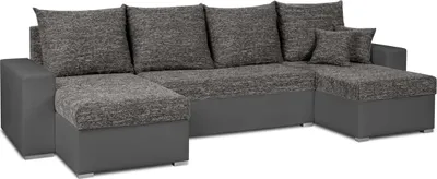 Produktbild von U-Ecksofa mit Schlaffunktion HUBERT - Grau/grau