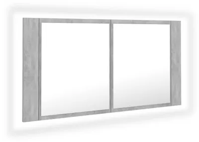Produktbild von vidaXL LED-Bad-Spiegelschrank Betongrau 90x12x45 cm Acryl