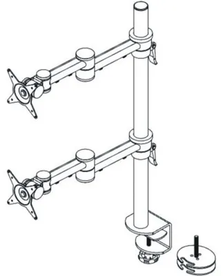 Zdjęcie produktu dla Dataflex Viewmate, 30 kg, 75 x 75 mm, 100 x 100 mm, Opcja regulacji wysokości, Srebrny
