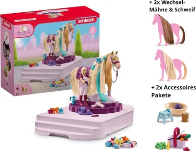 Produktbild von Schleich Pferde Styling Station 42617 + 2x Wechsel Mähnen & 2x Accessoires