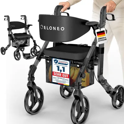 Image de Déambulateur pliable 2 en 1 avec siège