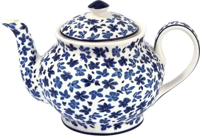 Produktbild von Greengate Teekanne DAHLA Weiß Blau 1 Liter Kanne Porzellan Geschirr Blumen