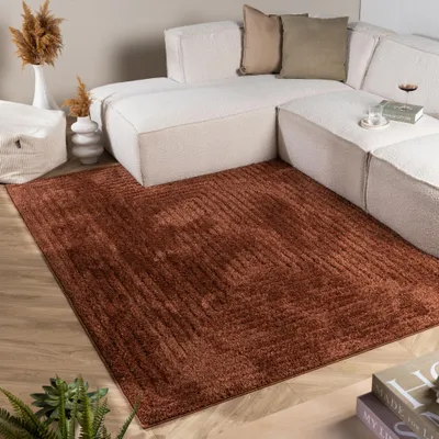 Image de Volero - Tapis scandinave - Lova Frames Terracotta - 230x330 cm