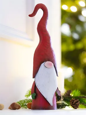 Produktbild von Dekofigur "Wichtel" aus Metall, rot, 31 cm hoch, Weihnachtswichtel, Weihnachtsmann, Weihnachtsdeko