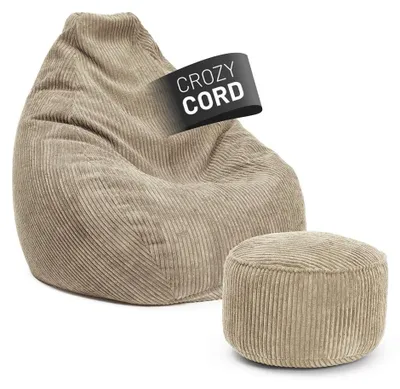 Produktbild von LUMALAND Relax-Set Cord – Sitzsack GIANT (400 L) + Pouf (50 L) - breiter Cord