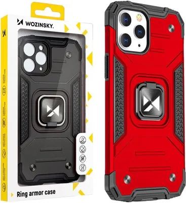 Produktbild von Wozinsky Ring Rüstung Fall Iphone 14 Pro Gepanzert Fall Magnetische Halterung Ring Rot