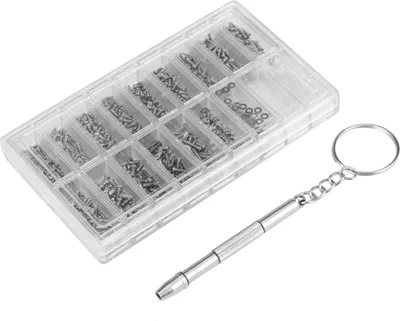 Produktbild von Brillenreparaturset Set Assorted Storage Box Design 1000PCS Schrauben und Pads mit Schraubendreher Micro Pinzette für Uhr Uhr Brillenreparatur Portable