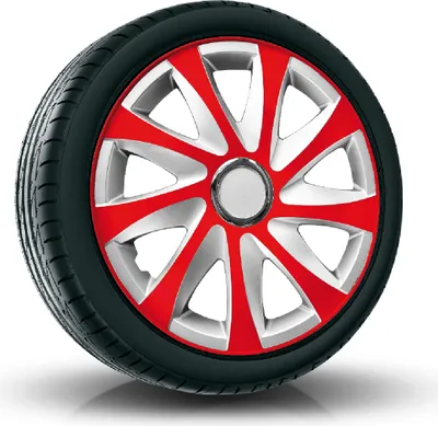 Produktbild von Radkappen Radzierblenden EINZELN (1Stück) 13 Zoll rot/silber DRIFT Z458332